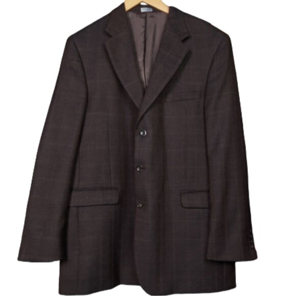 Stafford Other - Stafford Plaid Wool Cashmere 3 Button Blazer